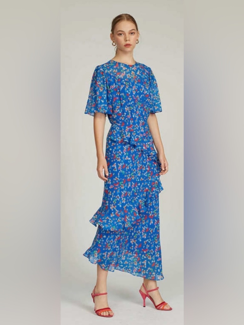 Saloni RTR Vida Ruffled Dress (0139)